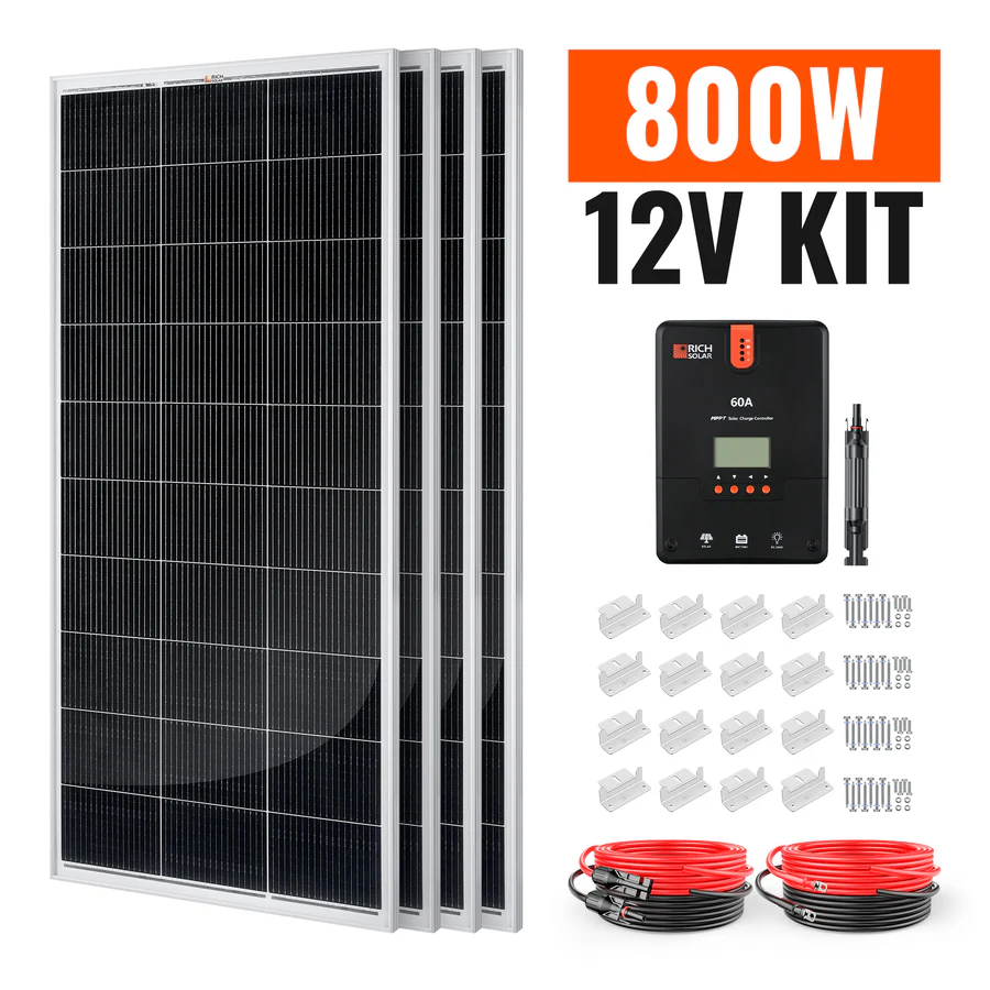 800 Watt Solar Kit - Panels and Controller