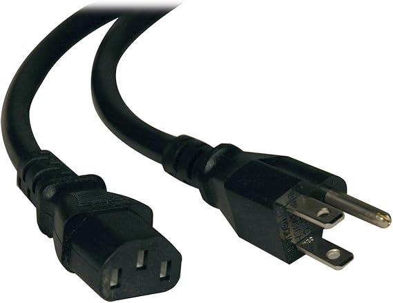 15A, 14AWG (NEMA 5-15P to IEC-320-C13), 10-ft. (P007-010) , Black