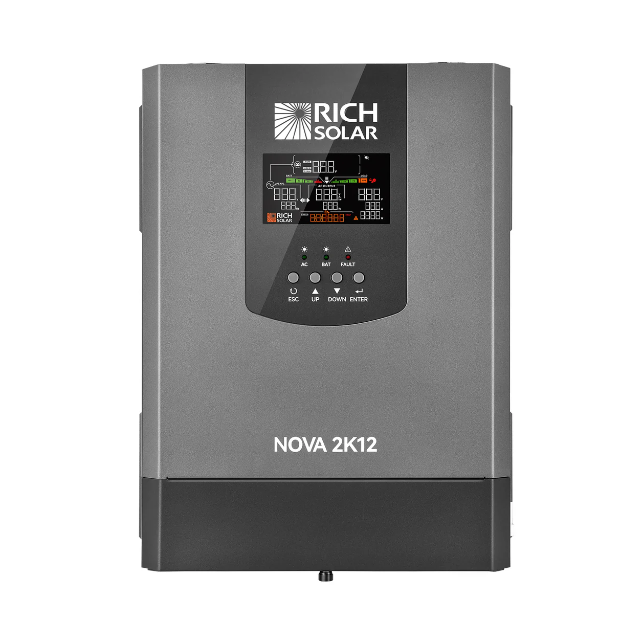NOVA 2K12 | 2000W 12V Pure Sine Wave Inverter with Built-in Transfer Switch | UL458 Certified