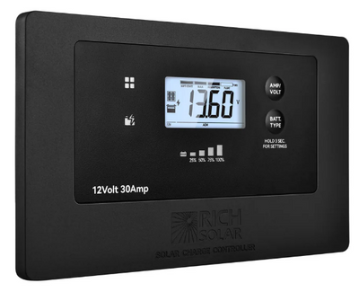 BRAVO AIR 30 | 30A Flush Mount PWM Solar Charge Controller | Premium 12V 30A Controller