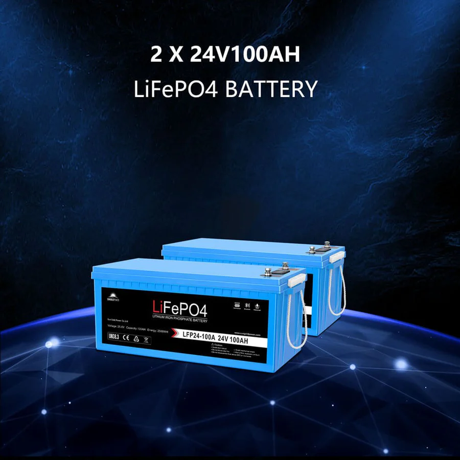 Solar Kit 3000W 24V Inverter (2) 100ah 120V output Lithium Batteries (4) 200 Watt Solar Panels