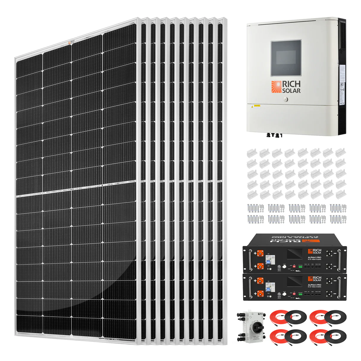 2500W 48VDC-120VAC Complete Solar Kit