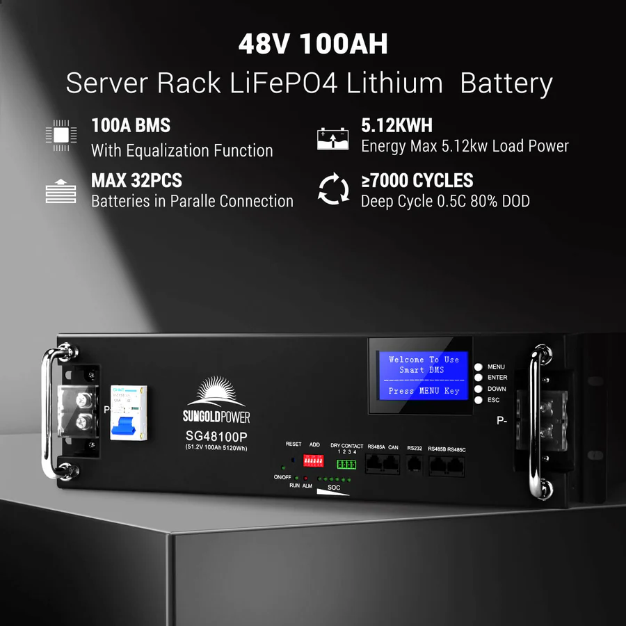 Off-Grid Solar Kit 13000W 48VDC 120V/240V LifePo4 20.48KWH Lithium Battery 14 X 415 Watts Solar Panels