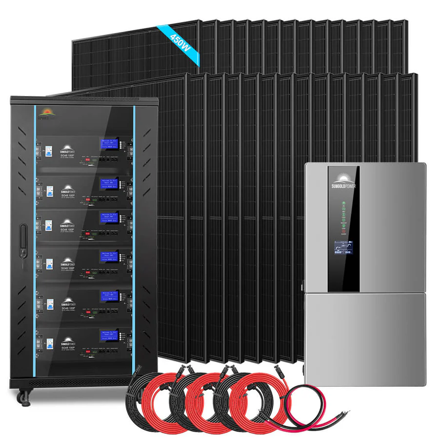 Hybrid Solar Kit 11.4KW 48V Split Phase 30.72KWH Lithium Battery 28 X 450 Watt Solar Panel