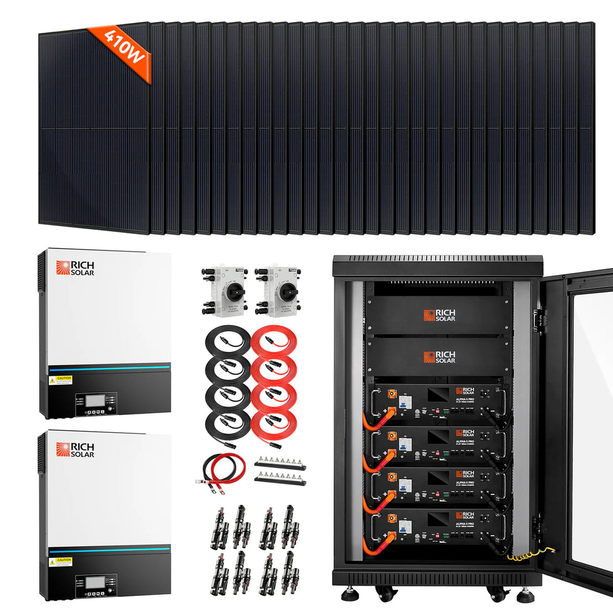 Complete Off-Grid Solar Kit | 13,000W (13k) 120/240V Output | 48VDC ...