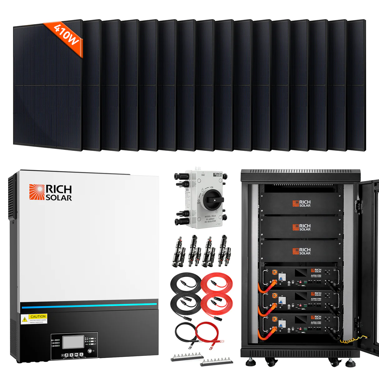 Complete Off-Grid Solar Kit RS-H6548 | 8000W PV Input 48V 120VAC Output + 6560(16x410) Watt Solar PV