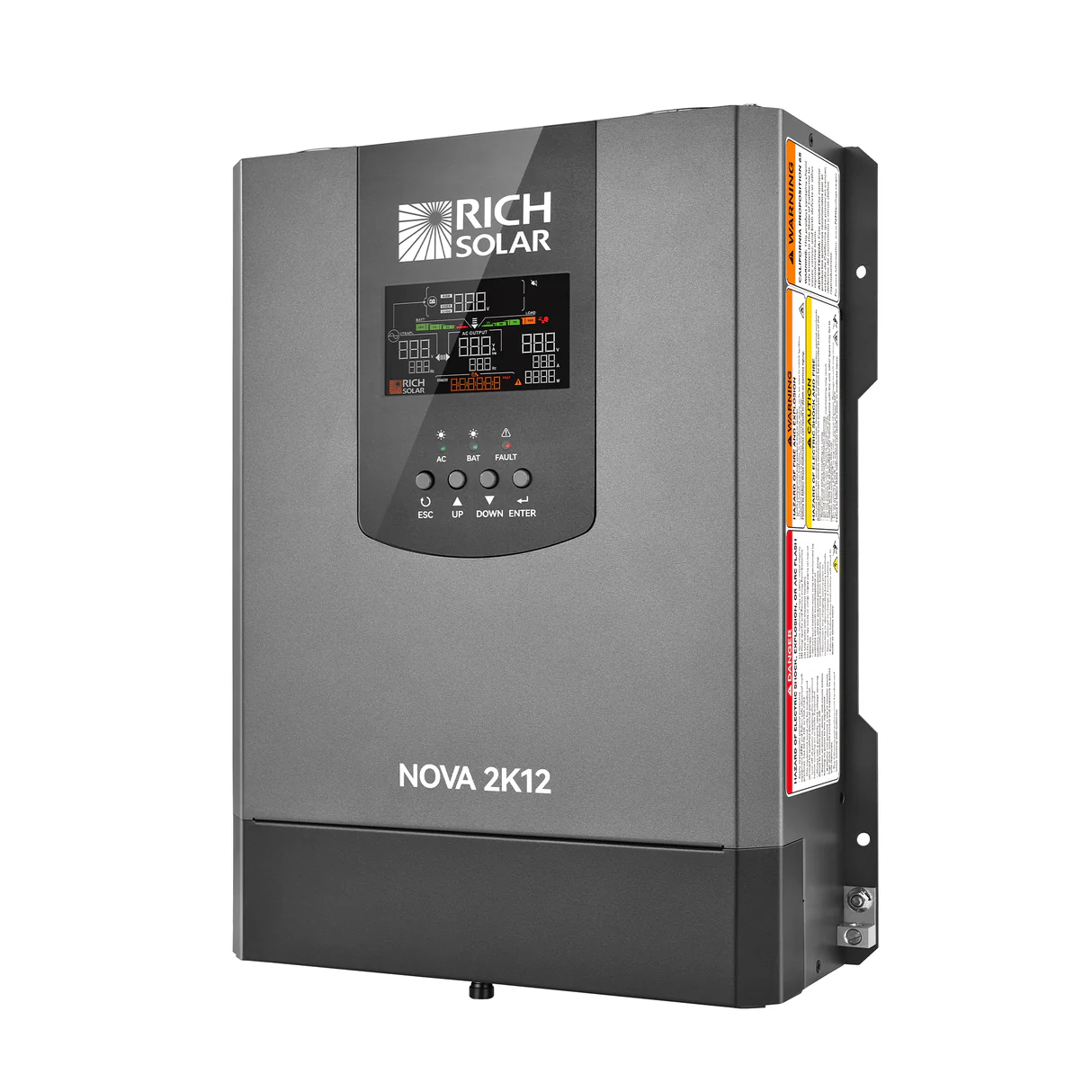 NOVA 2K12 | 2000W 12V Pure Sine Wave Inverter with Built-in Transfer Switch | UL458 Certified