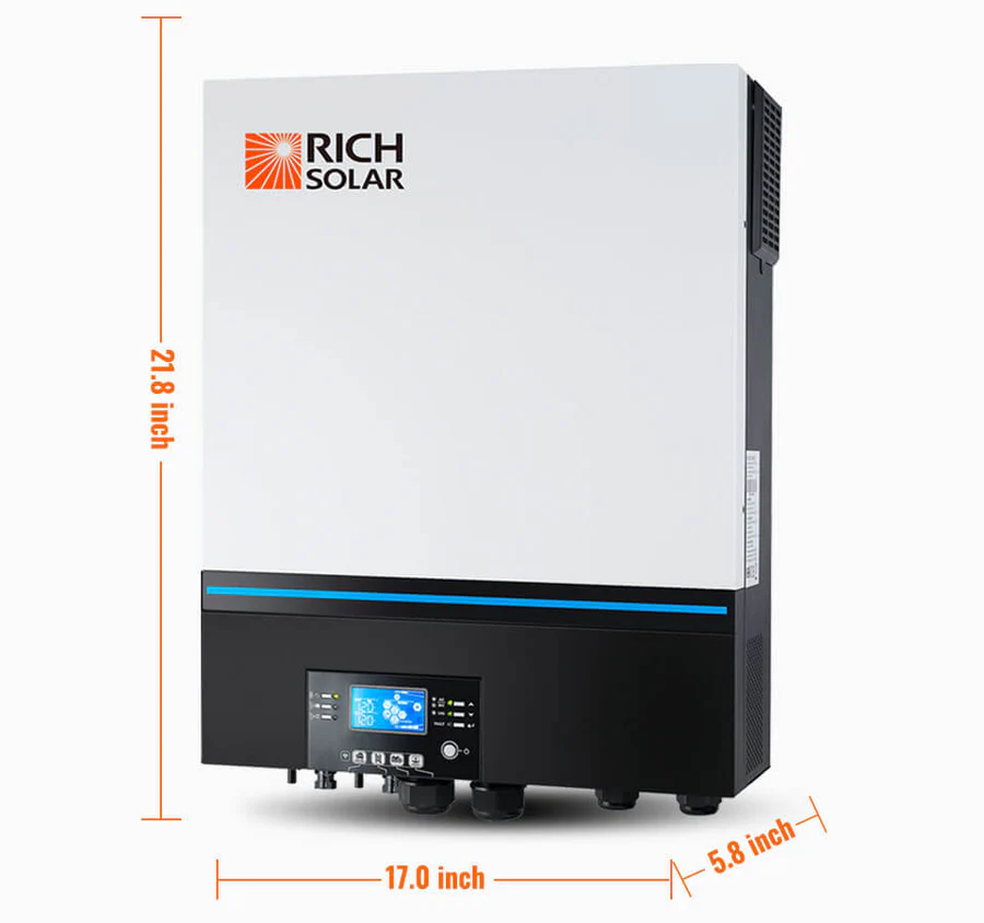Complete Off-Grid Solar Kit RS-H6548 | 8000W PV Input 48V 120VAC Output + 6560(16x410) Watt Solar PV