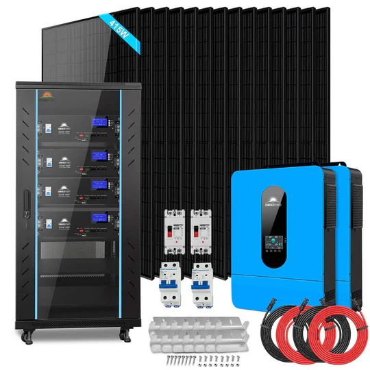 Off-Grid Solar Kit 13000W 48VDC 120V/240V LifePo4 20.48KWH Lithium Battery 14 X 415 Watts Solar Panels